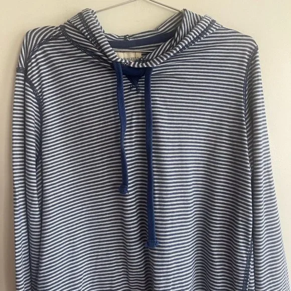 Ralph Lauren Denim & Supply Blue and White Striped Pullover Hoodie - Picture 2 of 9
